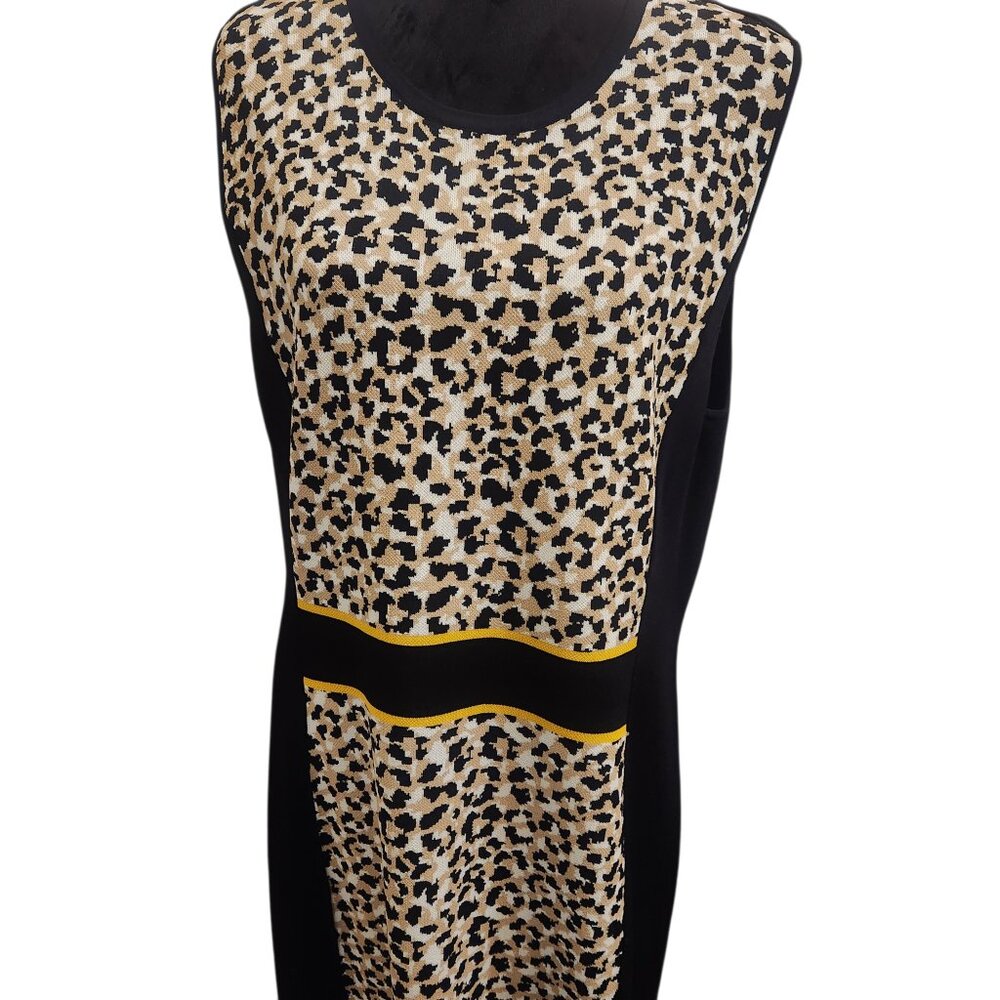 New York & Company Sleeveless Leopard Print Sheath Dress Size XXL - Picture 8 of 9